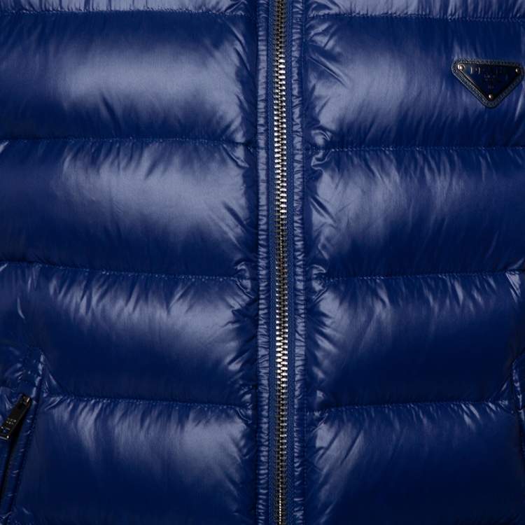 Pre Owned Prada Navy Blue Synthetic Quilted Sleeveless Vest XL 