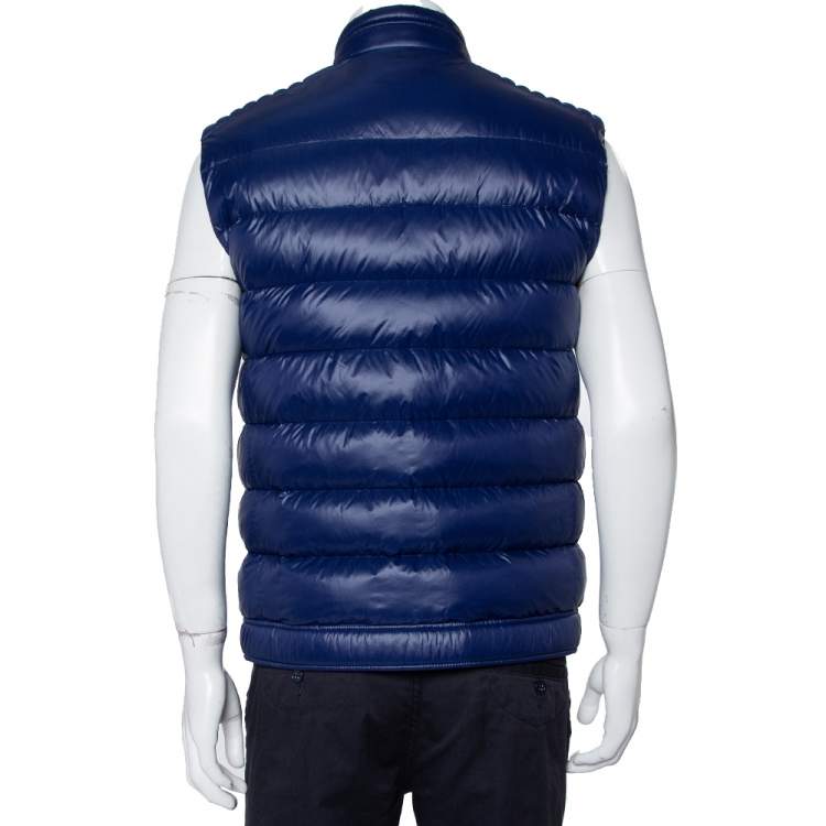 Pre Owned Prada Navy Blue Synthetic Quilted Sleeveless Vest XL 