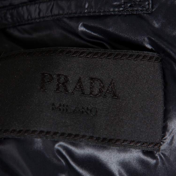 Pre Owned Prada Navy Blue Synthetic Quilted Sleeveless Vest XL 