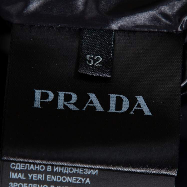 Pre Owned Prada Navy Blue Synthetic Quilted Sleeveless Vest XL 