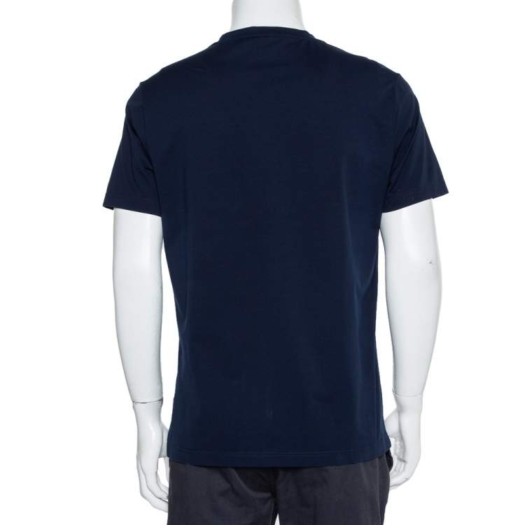 Pre Owned Prada Navy Blue Basic Stretch Cotton T-Shirt XL