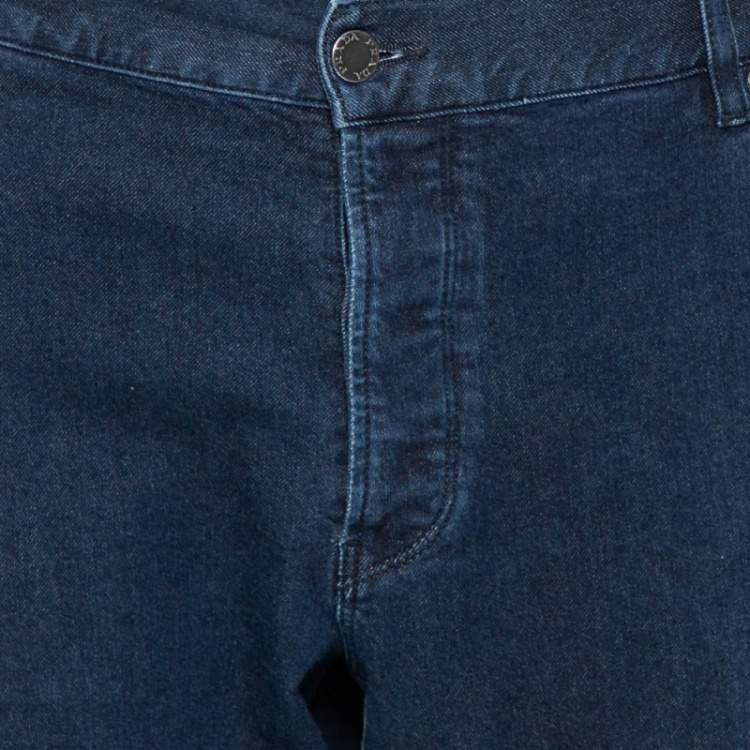 Pre Owned Prada Navy Blue Denim Straight Leg Jeans 3XL