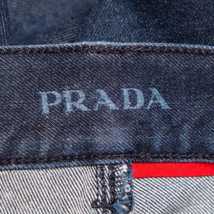 Pre Owned Prada Navy Blue Denim Straight Leg Jeans 3XL
