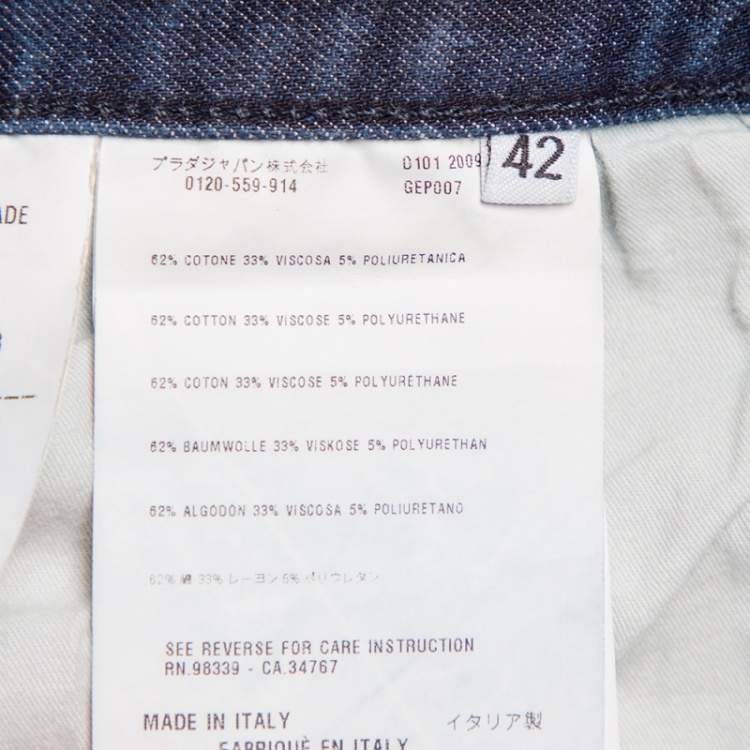 Pre Owned Prada Navy Blue Denim Straight Leg Jeans 3XL