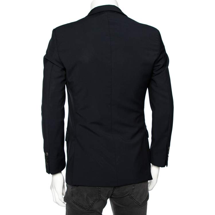 Pre Owned Prada Navy Blue Wool Double Button Front Blazer M