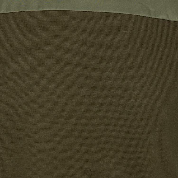 Pre Owned Prada Military Green Cotton Contrast Panel Detail Crew Neck T-Shirt XXL