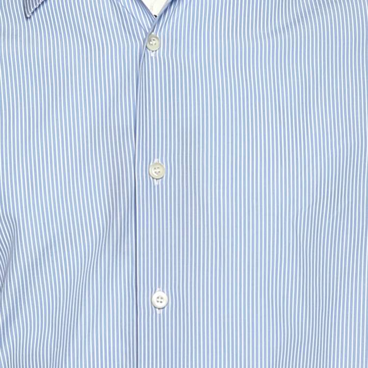 Pre Owned Prada Blue Striped Cotton Button Front Shirt XL