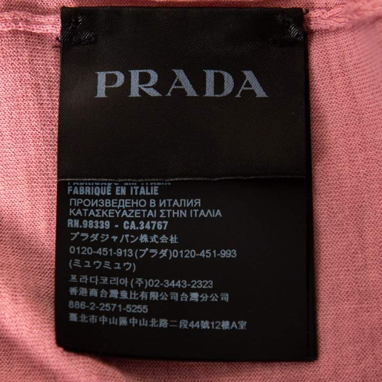 Pre Owned Prada Pink Wool Polo T-Shirt L