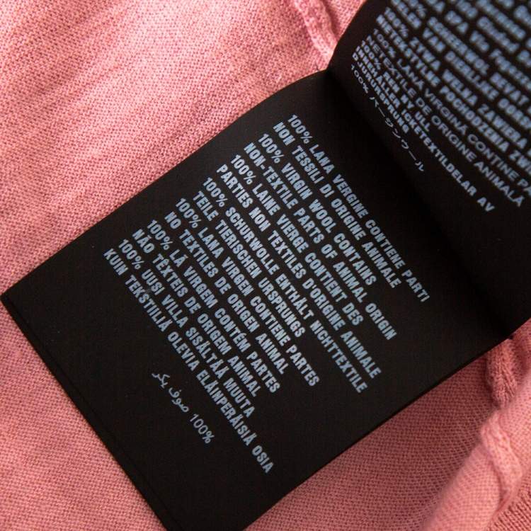 Pre Owned Prada Pink Wool Polo T-Shirt L