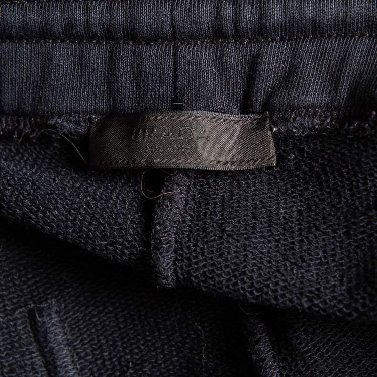 Pre Owned Prada Black Cotton Knit Shorts L