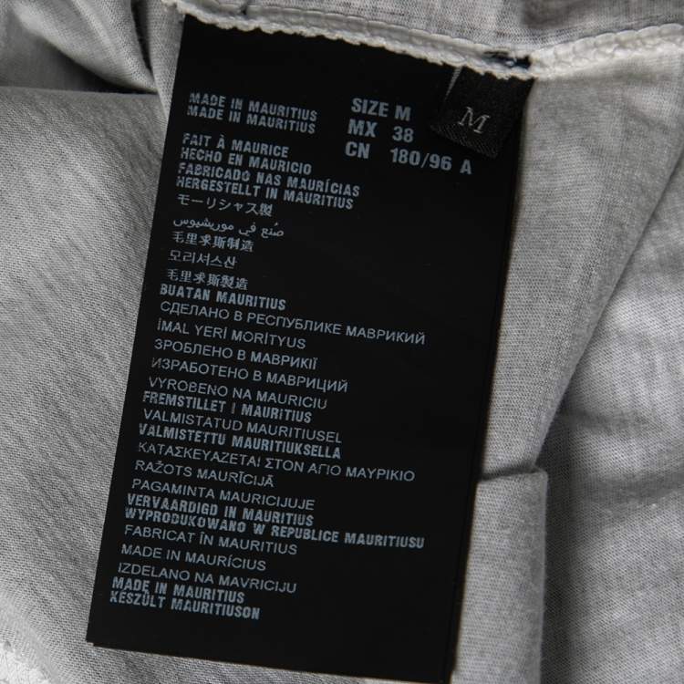 Pre Owned Prada Black Printed & Applique Detailed Cotton Short Sleeve T-Shirt M