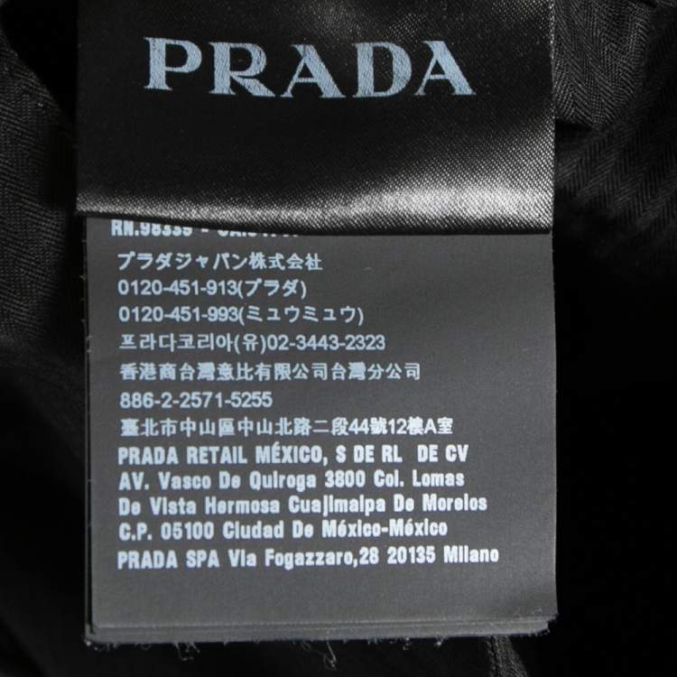 Pre Owned Prada Blue Micro Checkered Wool Tailored Pants XS