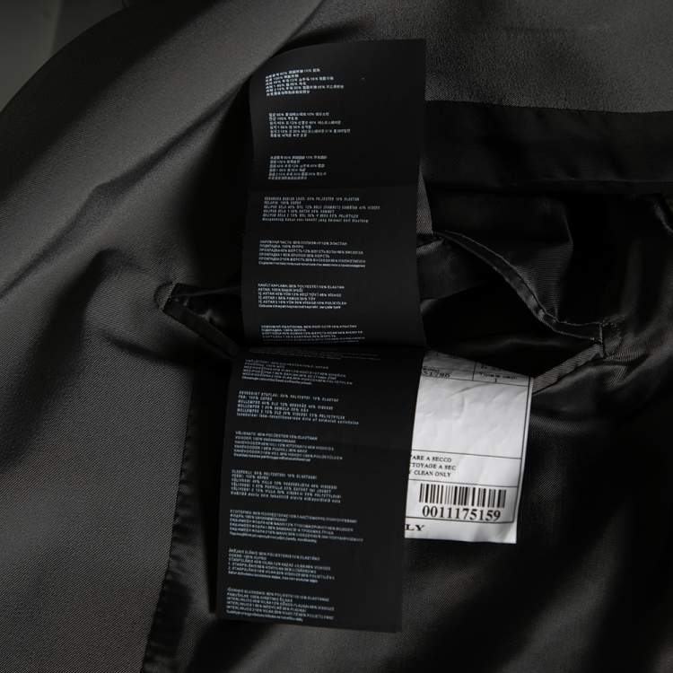 Pre Owned Prada Dark Grey Synthetic Button Front Blazer 4XL