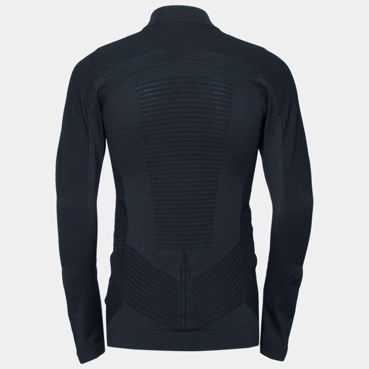 مملوكة مسبقًا Prada Black Piqué Knit Technical Sweater L