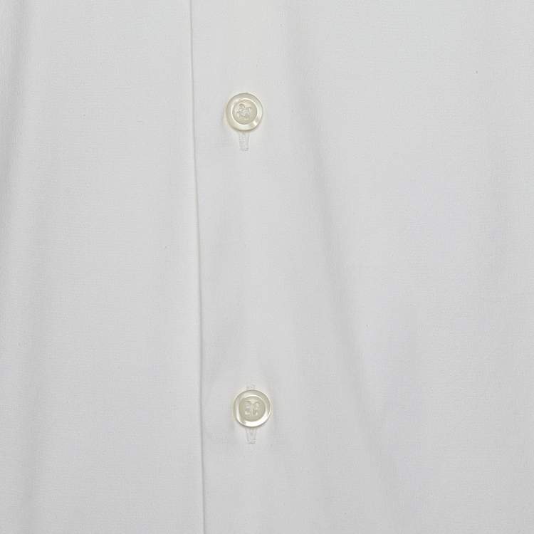 Pre Owned Prada White Cotton Long Sleeve Shirt S