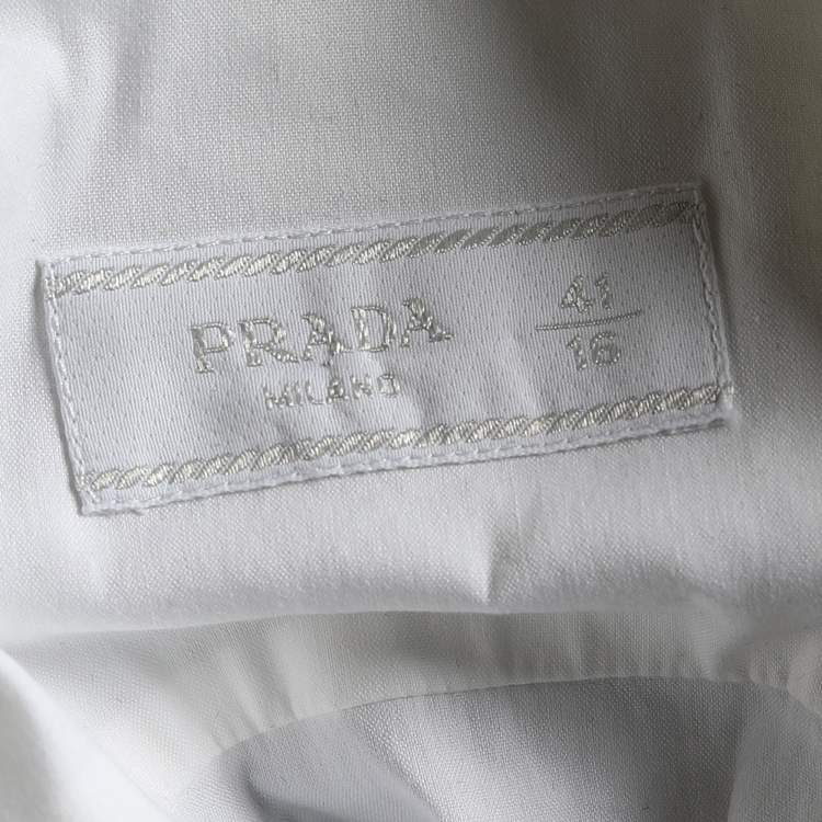 Pre Owned Prada White Cotton Long Sleeve Shirt S