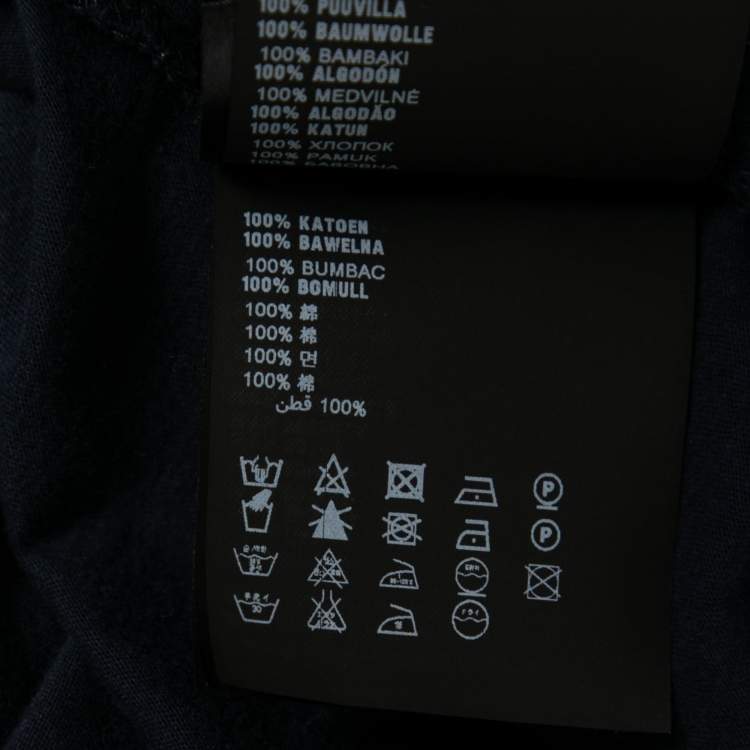 مملوكة مسبقًا Prada Navy Blue Cotton Short Sleeve V-Neck T-Shirt XL