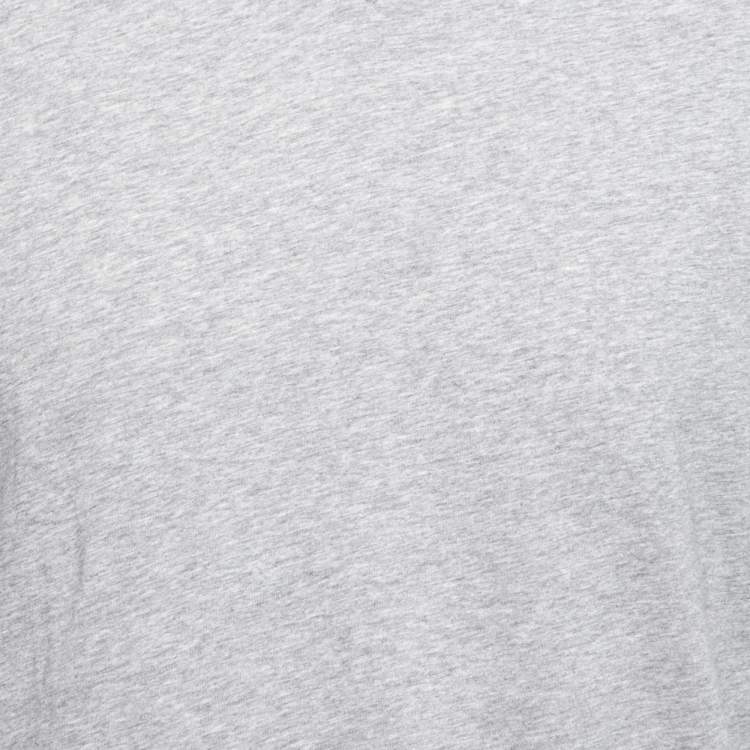 Pre Owned Prada Grey Cotton Short Sleeve V-Neck T-Shirt XL