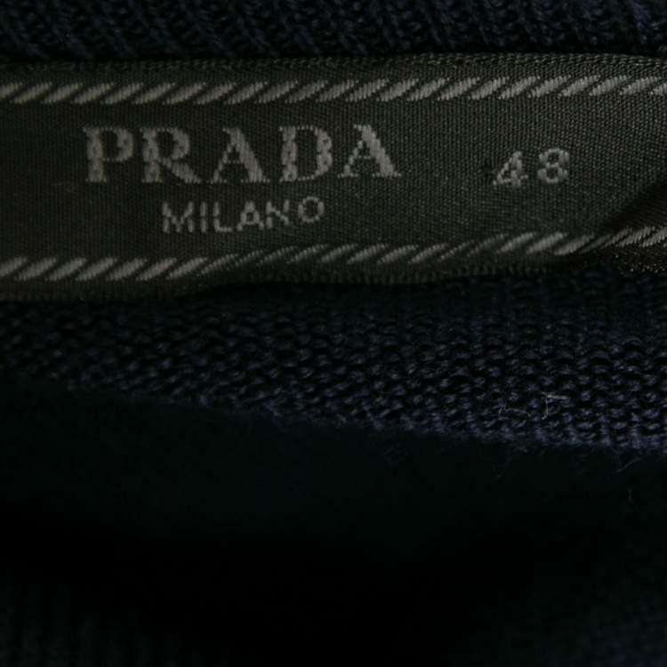 Pre Owned Prada Navy Blue Wool Knit Turtle Neck Long Sleeve Sweater M