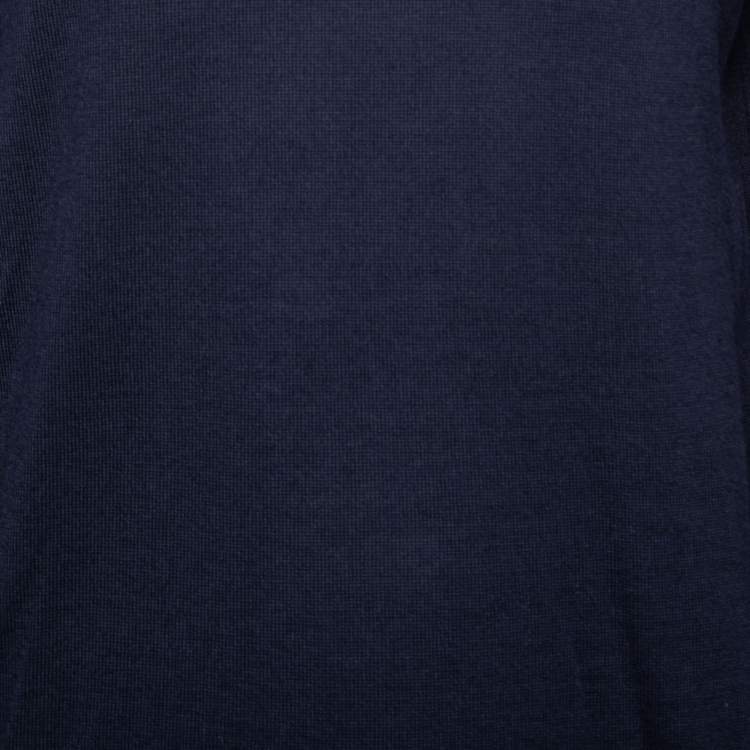 Pre Owned Prada Navy Blue Wool Knit Turtle Neck Long Sleeve Sweater M