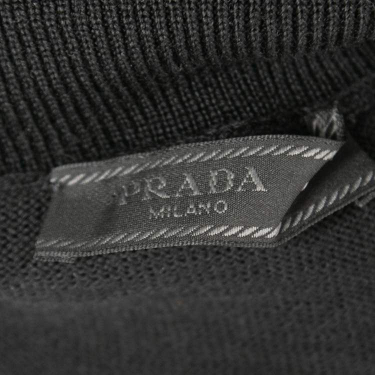 Pre Owned Prada Black Wool Knit Turtle Neck Long Sleeve Sweater L