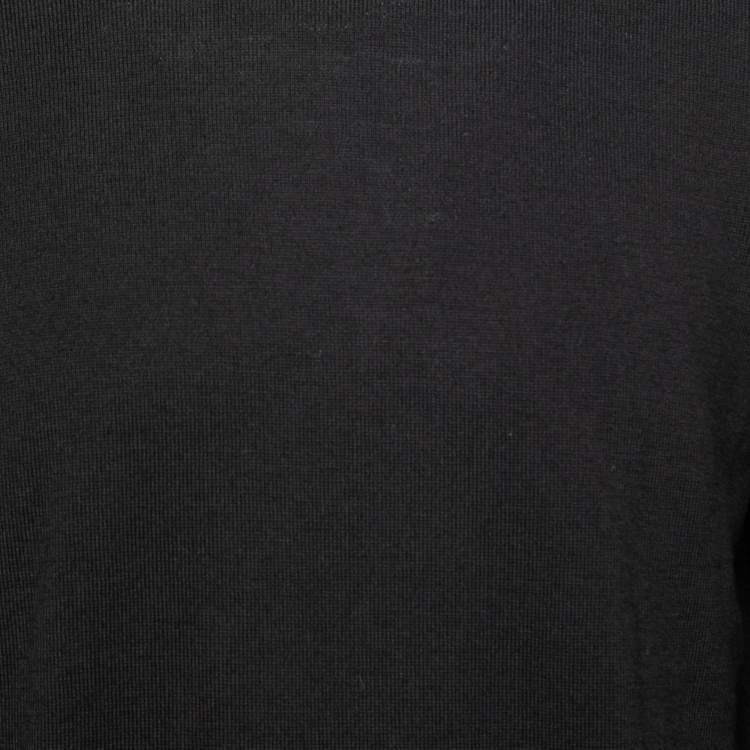 Pre Owned Prada Black Wool Knit Turtle Neck Long Sleeve Sweater L