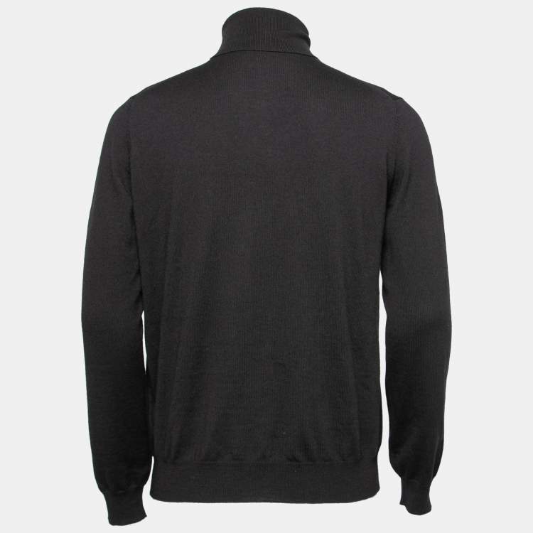 Prada Black Wool Knit Turtle Neck Long Sleeve Sweater L Prada | TLC