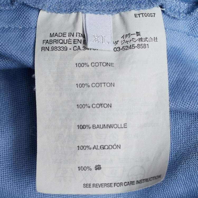 Pre Owned Prada Blue Cotton Pique Pocket Detail Polo T-Shirt XL