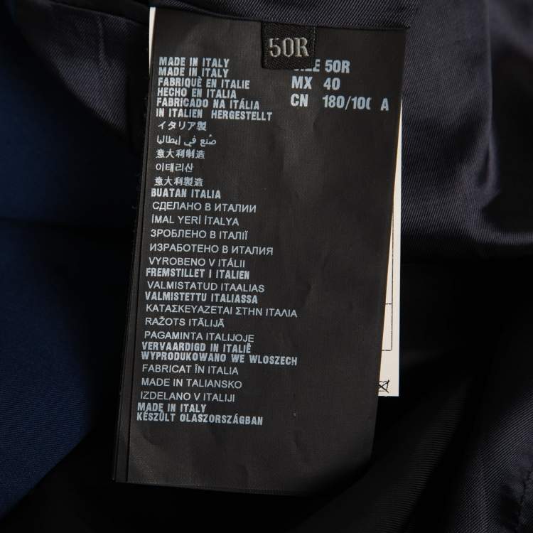 Pre Owned Prada Navy Blue Wool Button Front Blazer L
