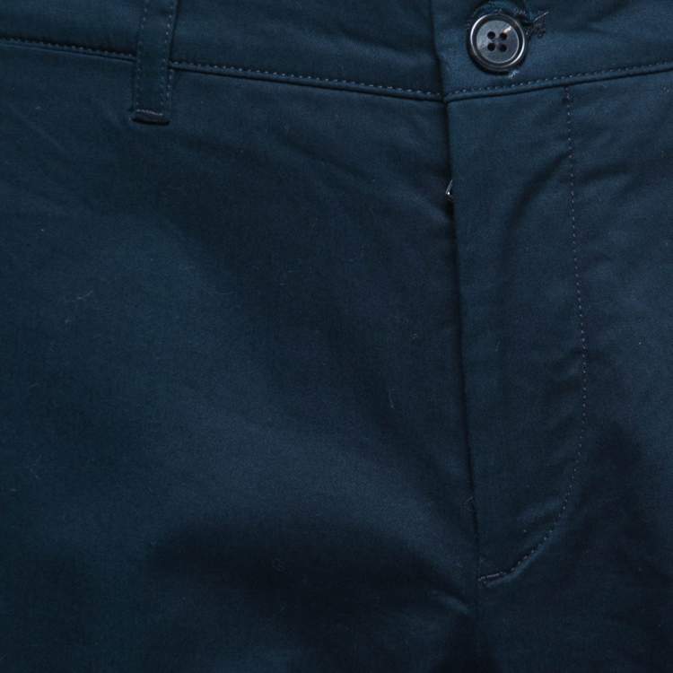 Pre Owned Prada Navy Blue Cotton Trousers L