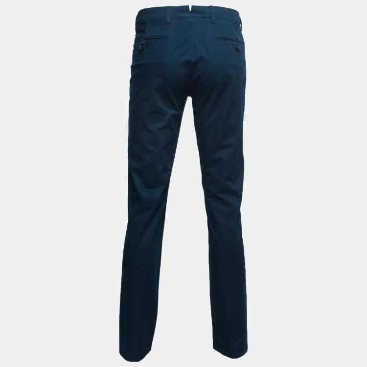 Pre Owned Prada Navy Blue Cotton Trousers L