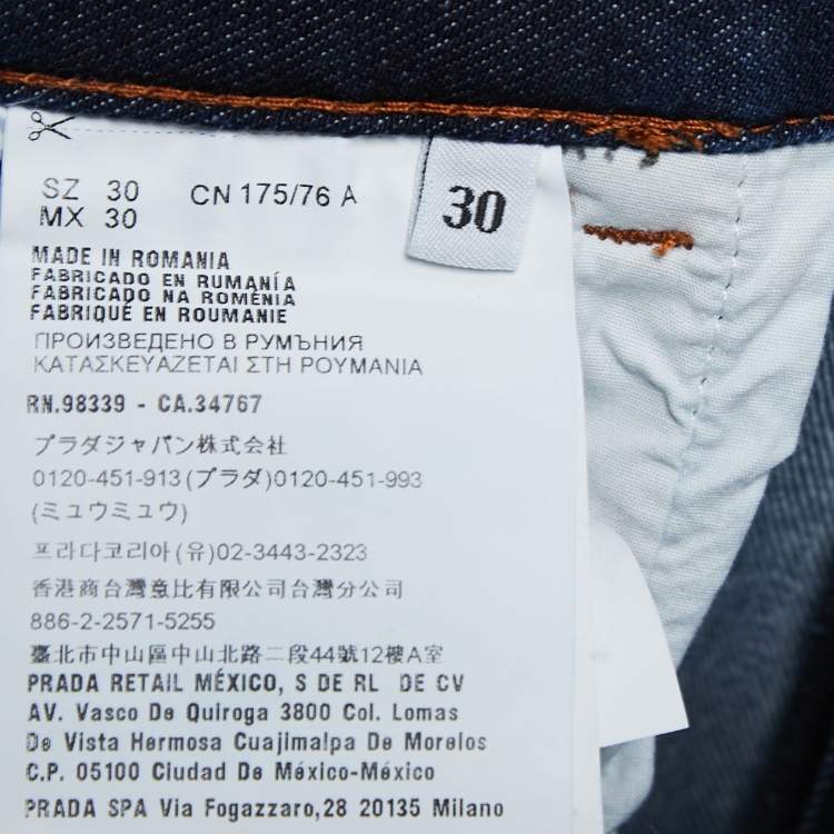 Pre Owned Prada Blue Denim Slim Fit Jeans S Waist 30"
