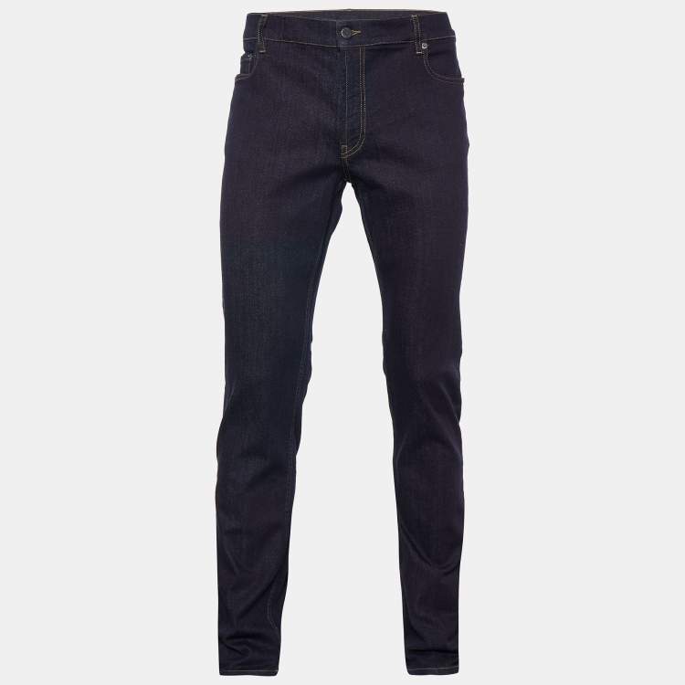 مملوكة مسبقًا Prada Navy Blue Denim Straight Leg Jeans XL