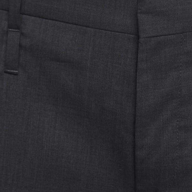 Pre Owned Prada Charcoal Grey Wool Trousers M