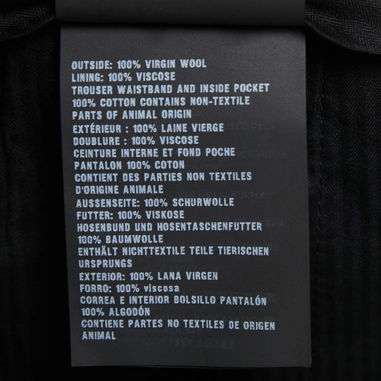 Pre Owned Prada Charcoal Grey Wool Trousers M