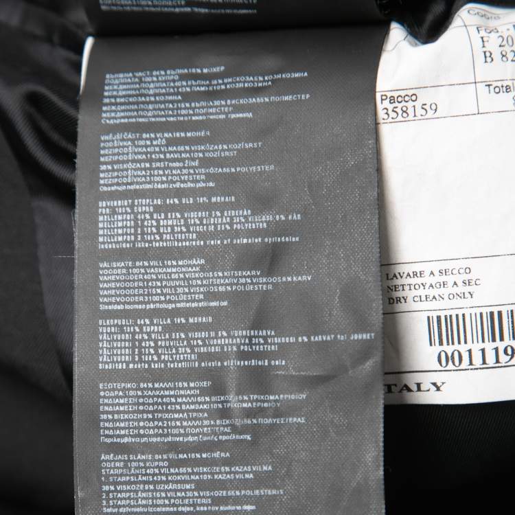 Pre Owned Prada Black Wool Single-Breasted Blazer L