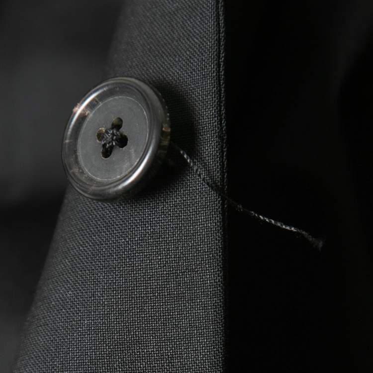 Pre Owned Prada Black Wool Single-Breasted Blazer L