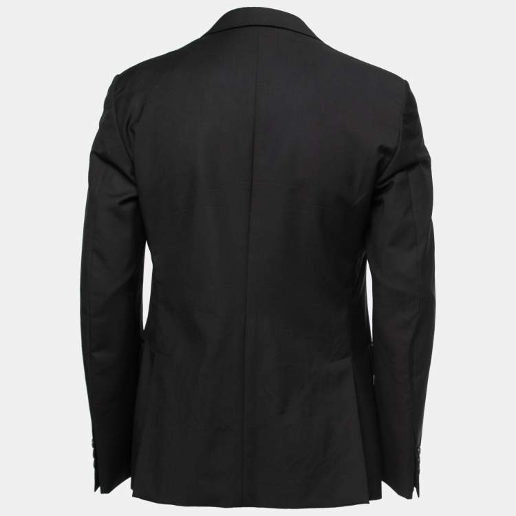 Pre Owned Prada Black Wool Single-Breasted Blazer L