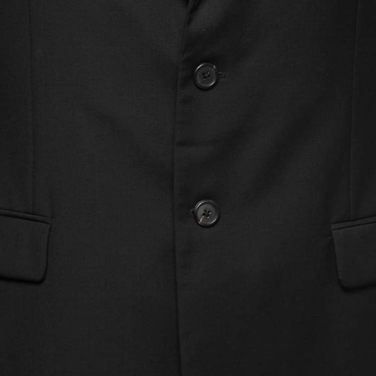 Pre Owned Prada Black Wool Single-Breasted Blazer L