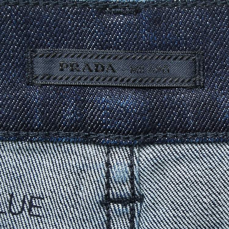 Pre Owned Prada Dark Blue Denim Tapered Jeans L Waist 34"