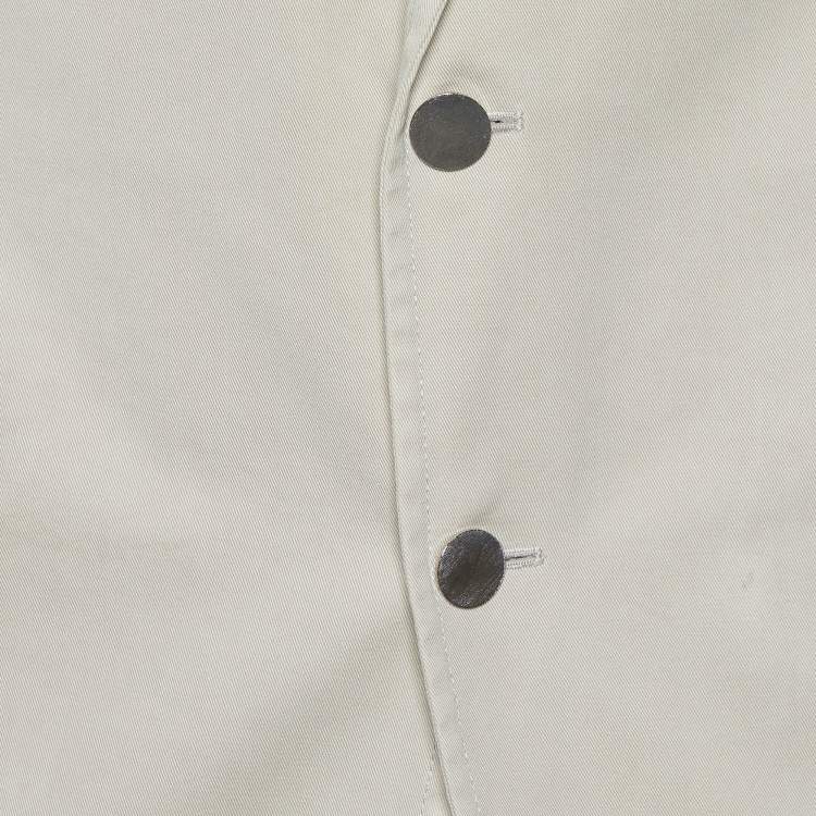 Pre Owned Prada Beige Cotton Button Front Blazer XXL