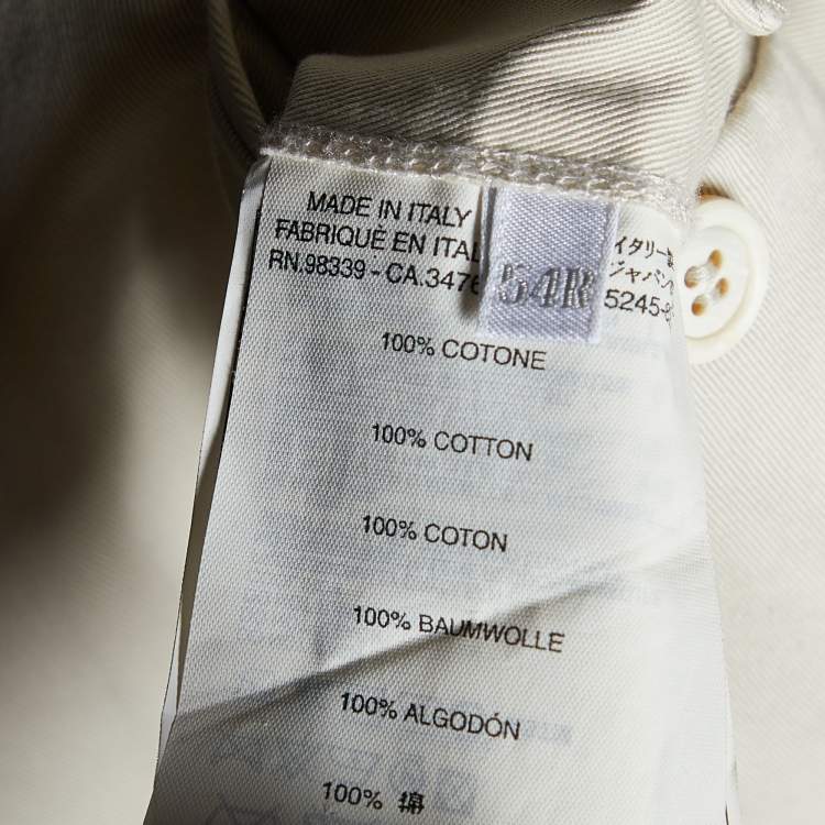 Pre Owned Prada Beige Cotton Button Front Blazer XXL
