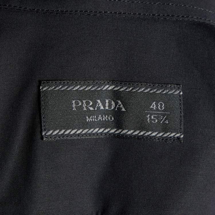 Pre Owned Prada Black Cotton Button Front Shirt L