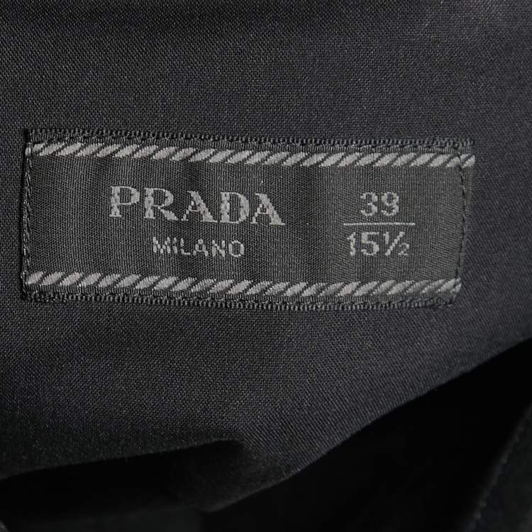 Pre Owned Prada Black Cotton Button Front Full Sleeve Shirt M