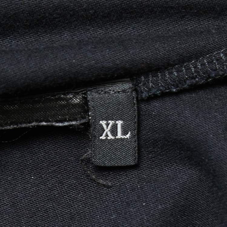 Pre Owned Prada Black Cotton Pocket Detailed Crew Neck Half Sleeve T-Shirt XL