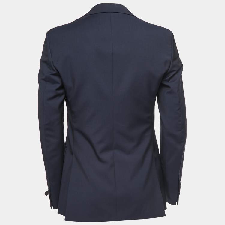 Pre Owned Prada Navy Blue Wool Single Breasted Blazer M