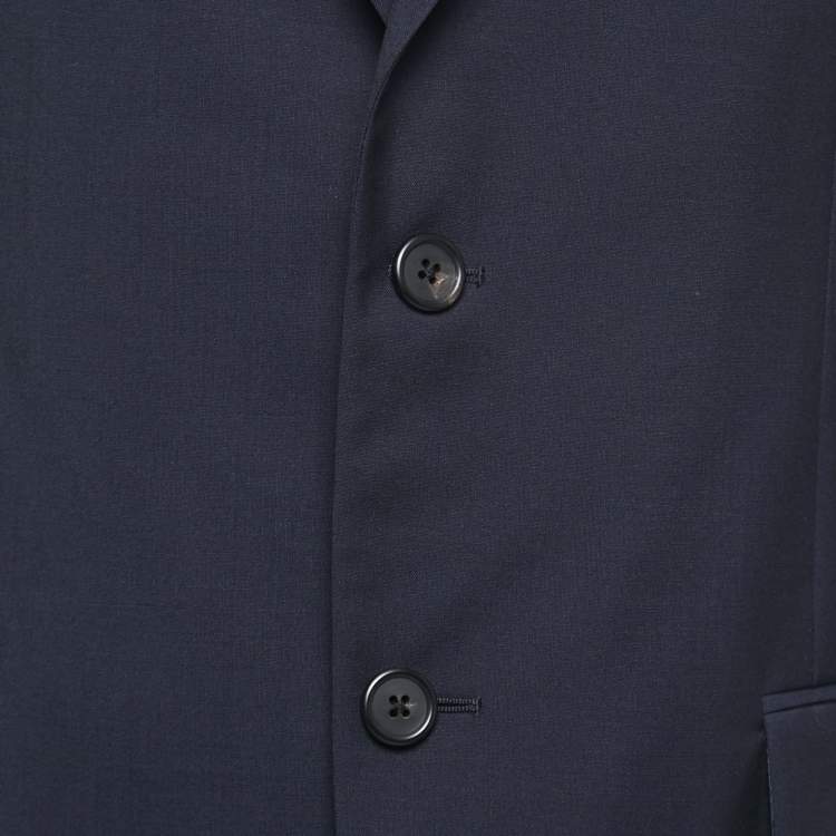 Pre Owned Prada Navy Blue Wool Single Breasted Blazer M