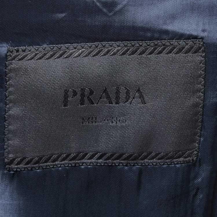 Pre Owned Prada Navy Blue Wool Single Breasted Blazer M