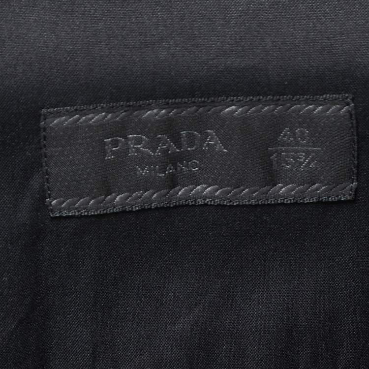 Pre Owned Prada Black Cotton Button Front Full Sleeve Shirt M