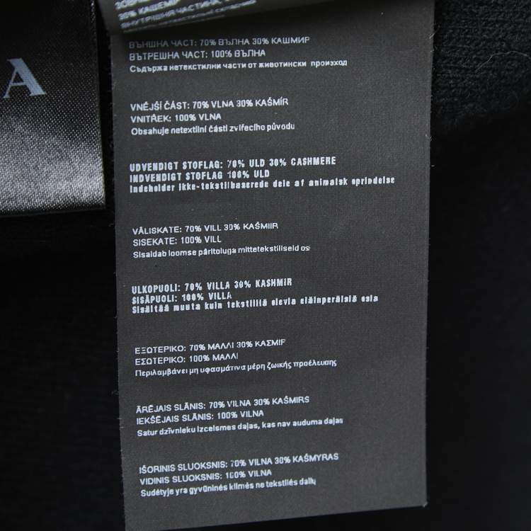 Pre Owned Prada Grey Wool Knit Single Breasted Jacket M